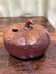 備前焼 寛山　西山寛治　かぼちゃ　置物美術品 骨董 陶器 アンティーク