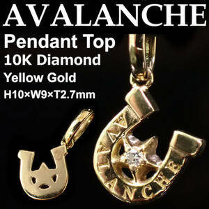 AVALANCHE Horseshoe Diamonnd Pendant Top 10K Yellow Gold アヴァランチ イエローゴールド ホースシュー ダイヤモンド ペンダントトップ