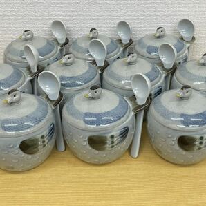 まるほん陶器 カルガモ 陶器 蓋付 茶碗蒸し 10客セットの画像1