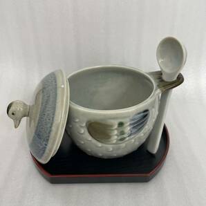 まるほん陶器 カルガモ 陶器 蓋付 茶碗蒸し 10客セットの画像5