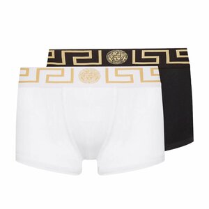  free shipping 4 VERSACE Versace AU10181 A232741 A83K black white under wear boxer shorts 2 pieces set size 6