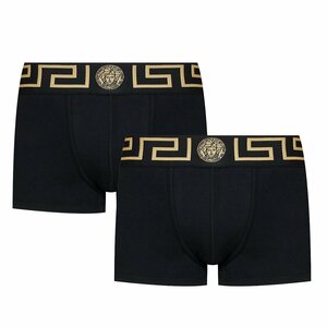  free shipping 2 VERSACE Versace AU10181 A232741 black under wear boxer shorts 2 pieces set size 6