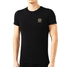 送料無料 10 VERSACE ヴェルサーチ AU10193 A232741 ブラック メデューサ クールネック 2枚セット 半袖 Tシャツ size 5_画像2