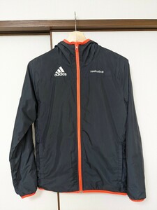 D adidas アディダス ナイロンジャケット ウインドブレーカー パーカー 裏起毛 リバーシブル