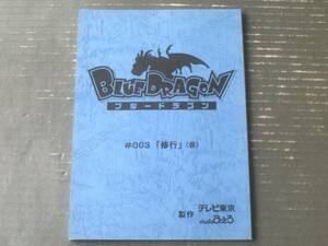 当時物【BLUE DRAGONブルードラゴン・第３話「修行（仮）」シナリオ台本】studioぴえろ/平成１９年