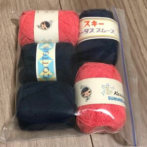 コットン毛糸 サマーヤーン 化繊毛糸 5玉セット カネボウ