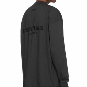 【XXL】黒 Essentials Logo L/S Tee ブラック Stretch Limo ストレッチリモ ロゴ ロンT Fear Of God フィアオブゴッド エッセンシャルズの画像1