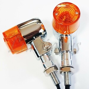 メッキ ヨーロピアン ヨーロピ ウインカー オレンジレンズ 2個Set XL200R XL250R XLR200R XLR250R BAJA バハ MTX200R モタード 汎用