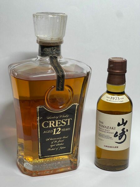 GWセール最終日！クレスト12年、 サントリー SUNTORY CREST ウイスキー 古酒、山崎ミニボトル