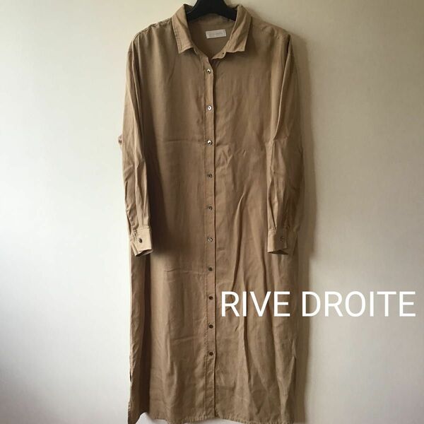 Good condition☆彡 RIVE DROITE 美品フリーサイズ シャツワンピ ベージュ