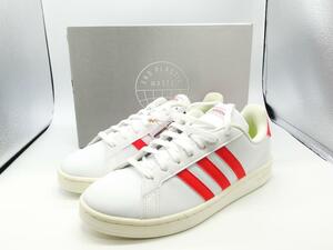 ☆未使用・タグ付!!☆# 14077 adidas/アディダス GRAND CORT M グランコート M 70年代 クラッシック GY2164 赤×白 26.5㎝ 箱付 現状品