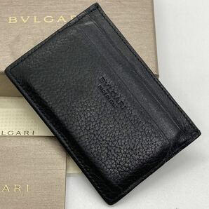 《スマートな男》《1円〜》BVLGARIブルガリ カードケース パスケース 名刺入れ 定期入れ レザー 本革 黒 ブラック 箱有りの画像2