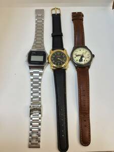 【ジャンク腕時計3本セット】CITRON CASIO POPEYE 不動品　部品とり　ジャンク1-58 sh