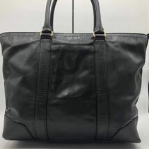 1円【美品/入手困難】COACH コーチ トートバッグ ビジネス メンズ A4可 ブリーカー レガシー ロゴ型押し レザー 本革 ブラック 黒 通勤 鞄_画像3