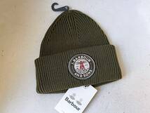 送料￥380　新品 正規品【Barbour】バブアー Dunford ダンフォード コットンビーニー コトンニットキャップ 男女兼用 Beanie オリーブ_画像2