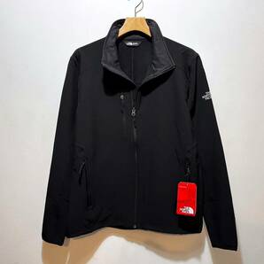 新品 正規品 USA限定 The North Face ザ ノースフェイス 相当 US-M 袖ロゴ ストレッチ ソフトシェルジャケット BLACKの画像8