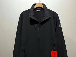 新品 正規品 USA限定 The North Face ザ ノースフェイス US-M 袖ロゴ ストレッチ ソフトシェルジャケット ブラック WINDWALL 防風