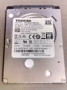 【 TOSHIBA(東芝) 500GB 2.5インチHDD(MQ01ABFO50) SATA Note-PC用 】-Crystal Disk Info「注意表示」- -動作確認済-