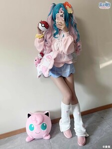 ポケットモンスター × 初音ミク フェアリーミク コスプレ衣装風(ウィッグ 靴別売り)