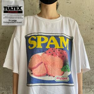 【XZ53】90s スパム spam Tシャツ XLサイズ 企業Tシャツ 企業物 ハム TULTEXタグ プロモーション ビンテージ 古着 広告 アド 白T