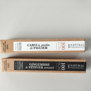 100 BON　ソンボン　香水 2本　15ml×2　CARVI&FIGUIER カルヴィ&フィグGINGEMBRE&VETIVER ジンジャー&ペチバー　中古　残量約8割