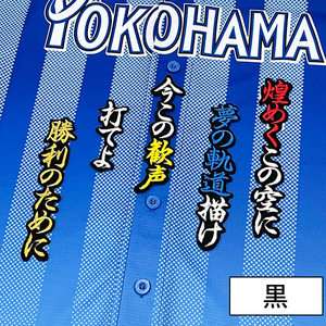 【メール便送料無料】横浜 DeNA ベイスターズ 刺繍ワッペン 度会 応援歌 黒 /度会隆輝/baystars/応援/刺繍/ユニホーム