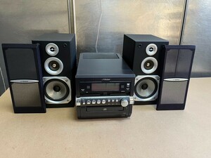 ○ Victor ビクター CA-UXW5-B MDコンポ 2MD/CD/カセット/ FM/AMラジオ 動作確認済 CD→NG 訳ありジャンク品 中古品 ③