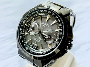 1円スタート☆【CITIZEN】RX サテライトウェーブ S094747 Eco-Drive TITANIUM チタン クロノグラフ 腕時計 質屋 ユニオン 中古B品