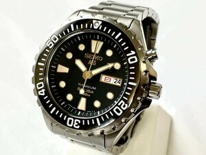 1円スタート☆【SEIKO】セイコー 5M43-0010 AGS TITANIUM SCUBA ワンピースケース チタン 腕時計 質屋 ユニオン 中古AB品