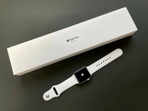 1 иен старт *[Apple Watch] Apple часы 3 Silver 38mm White Band MTEY2J/A A1858 8GB ломбард Union б/у A товар 