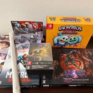 【新品未開封・美品】ニンテンドースイッチ 限定版豪華セット+アミーボ+おまけ スノーブラザーズ メトロイド ベヨネッタ 女神転生
