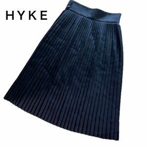 ハイク　ボトムス プリーツスカート　HYKE ブラック　膝下丈　ミディ丈　ウール　サイズ　1 s レディース