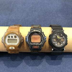 カシオ CASIO G-SHOCKジーショック 腕時計 AW-571 DW-6900K DW-6620 ガウスマン ILLUMINATOR イルミネーター FOX FIRE 3本まとめ ジャンク 