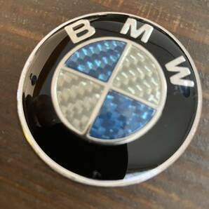 BMW ホーンボタンスイッチカバー ハンドルスイッチエンブレム カーボン柄の画像1