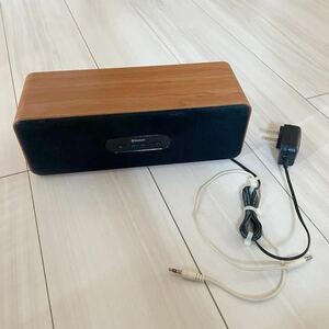 Bluetooth speaker ワイヤレス スピーカー 400-SP033BR サンワサプライ 木目 黒 動作未確認 H