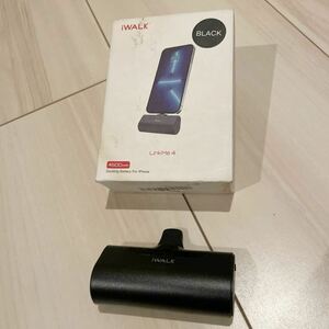 iWALK モバイルバッテリー 超小型 iPhone コードレス 軽量 直接充電 黒 ブラック アイフォン H