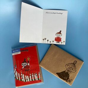 【未使用2枚セット】MOOMINミーのバースデーカード/誕生日カード 同デザインセット