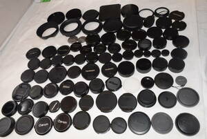 * used * camera lens cap & body cap etc. all sorts 93 piece *Nikon Canon Sony Pentax MAMIYA Bronicafok trenda - etc. *1 jpy exhibition 