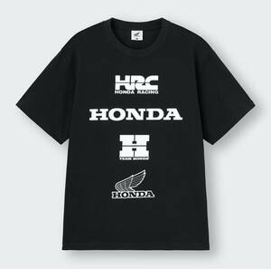 GU(ジーユー) - MEN ホンダ グラフィックT Tシャツ 5分袖 黒色 XXLサイズ 本田技研工業 HRC TEAM Honda (タグ付き 未使用品 人気完売品)