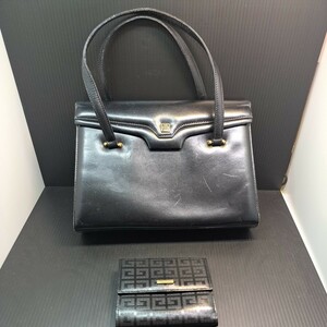 GIVENCHY SACS ジバンシー ハンドバッグ フォーマル 黒 革 財布 セット