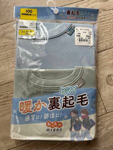 新品★男児長袖丸首シャツ２枚組100サイズ　あったか裏起毛　 長袖 丸首シャツ インナー