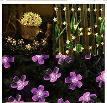 ソーラー イルミネーション ストレート 桜 LED 100球 10m ブルー_画像6