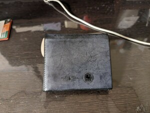 フジタカ クォーツ コードバン 純札 二つ折り財布 ブラック ホワイトワックス FUJITAKA ACCESSORIES ウォレット