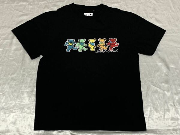 【送料無料 値下げ交渉歓迎】グレイトフルデッドGratefulDead ダンシングベア 半袖Tシャツ M クマ 黒 古着 アメリカロック USA ガルシア