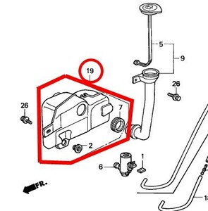 未使用 ホンダ 純正 S2000 AP1 AP2 ウォッシャータンク タンク COMP フロント リザーブ リザーバー HONDA Genuine Washer tank front