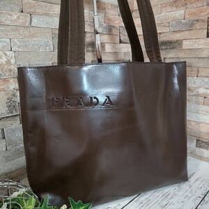 1円【至高の逸品】PRADA プラダ ハンドバッグ トートバッグ ワンショルダーバッグ レザー ブラウン 1スタ