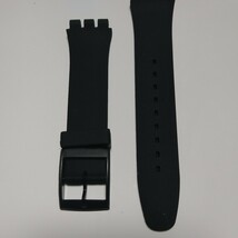 swatch用 シリコンラバーストラップ 交換用腕時計ベルト 19mm 黒_画像3