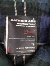 ★110 WTAPS×A BATHING APE チェック ジャケット コート XL グレー系 ウール ハイランダー DTAP-JK01 ステンカラー ダブルタップス _画像3