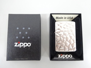 2013年製 ZIPPO ジッポ ARMOR アーマー METEOR Diano Silver ダイアノ シルバー 彫刻 両面加工 銀 オイル ライター USA