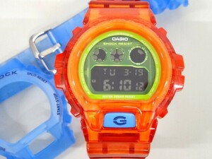 ジャンク CASIO カシオ G-SHOCK Gショック DW-6900LS スケルトン デジタル クオーツ 腕時計 交換ベゼル ベルト 付属
